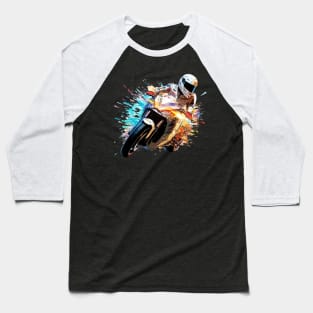 Moto Racing Fast Speed Competition Abstract Baseball T-Shirt